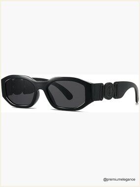 Retro Rectangle Sunglasses for Women Men Thick Square UV400 Protection
